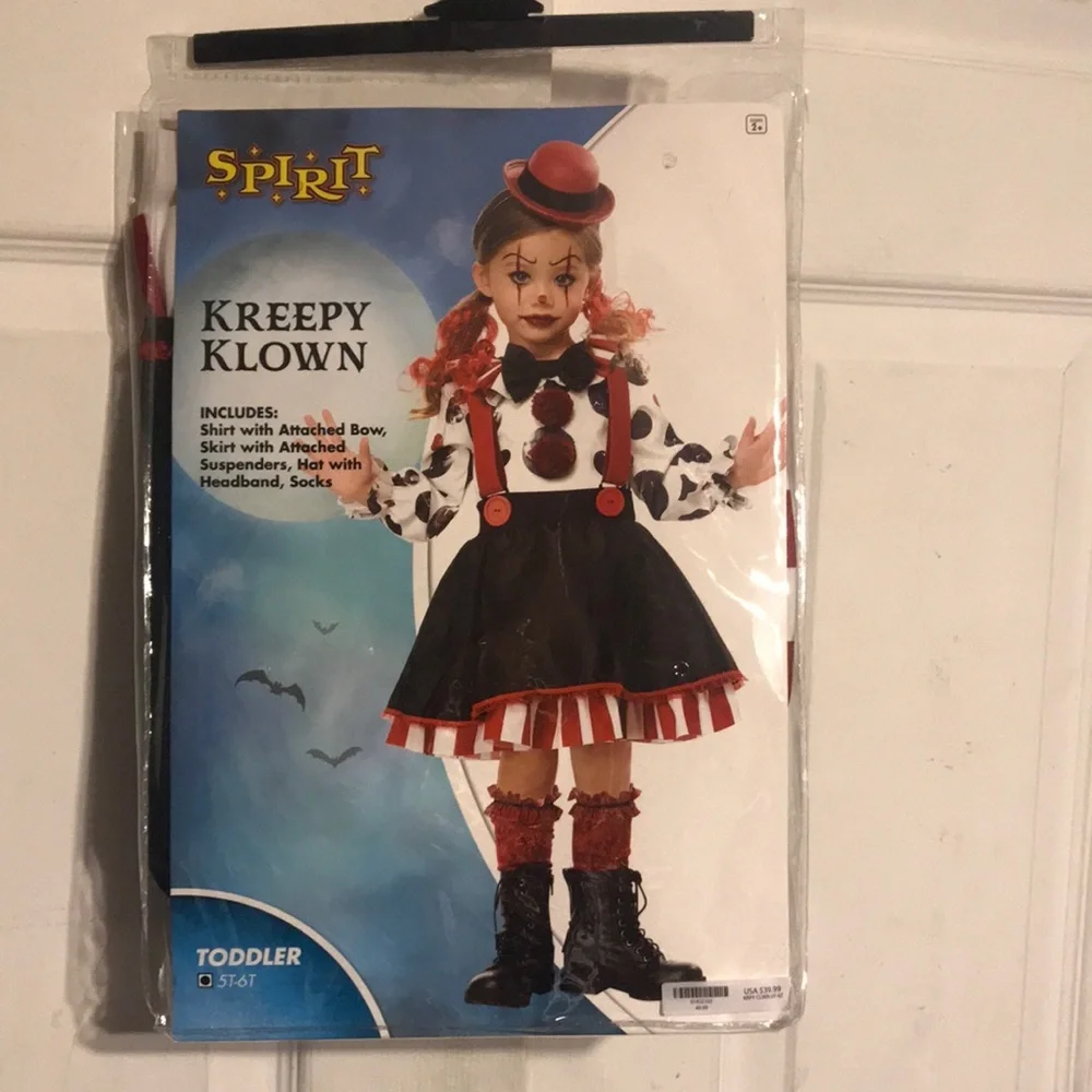 NIP Spirit Girl’s Kreepy Klown Costume